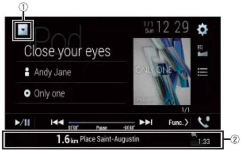 PIONEER AVICZ6330BT - Affichage de l'écran de fonction AV - 1