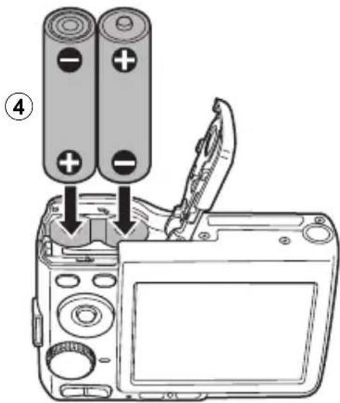 OLYMPUS X745 - b. Insert the batteries in the camera. - 2