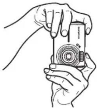 OLYMPUS X745 - a. Tenez l'appareil photo. - 3