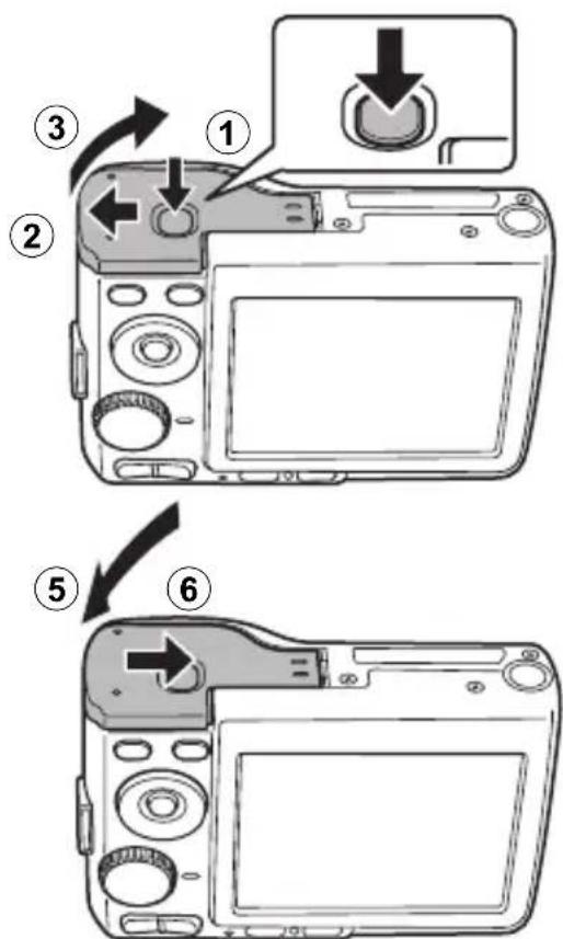 OLYMPUS X745 - b. Introduzir as pilhas na-camera. - 1