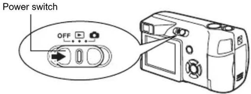 OLYMPUS Camedia X100 - Power on: Slide the power switch to. - 1