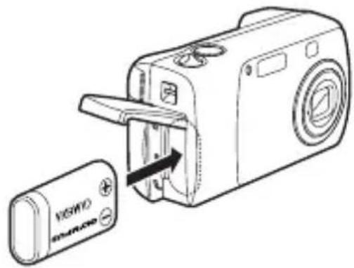 OLYMPUS Camedia X100 - Insert the batteries, making sure that they are correctly oriented as shown in the illustration. - 2