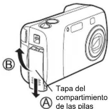 OLYMPUS Camedia X100 - INSTALLACION DE LAS PILAS - 2