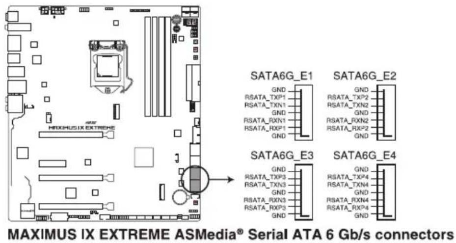 ASUS ROG MAXIMUS IX EXTREME - ASMedia® SATA 6Gb/sポート (7ピン SATA6G\_E12、SATA6G\_E34) - 1