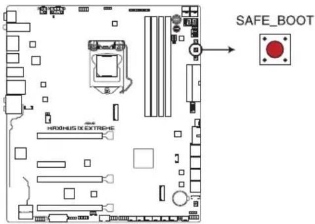 ASUS ROG MAXIMUS IX EXTREME - Safe Boot ボタン (SAFE\_BOOT) - 1