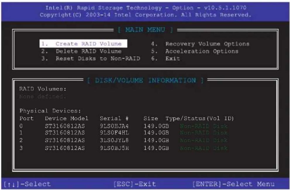 ASUS ROG MAXIMUS IX EXTREME - Intel® Rapid Storage Technology Option ROM ユーティリティ - 1