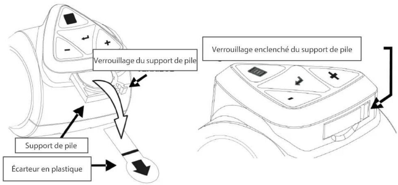 Verrouillage du support de pile Support de pile Écarteur en plastique Verrouillage enclenché du support de pile