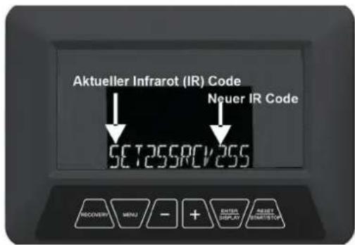 Aktueller Infrarot (IR) Code Neuer IR Code SET255RCV255