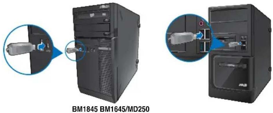 ASUS BM1845 - Ligar um dispositivo de armazenamento USB - 1
