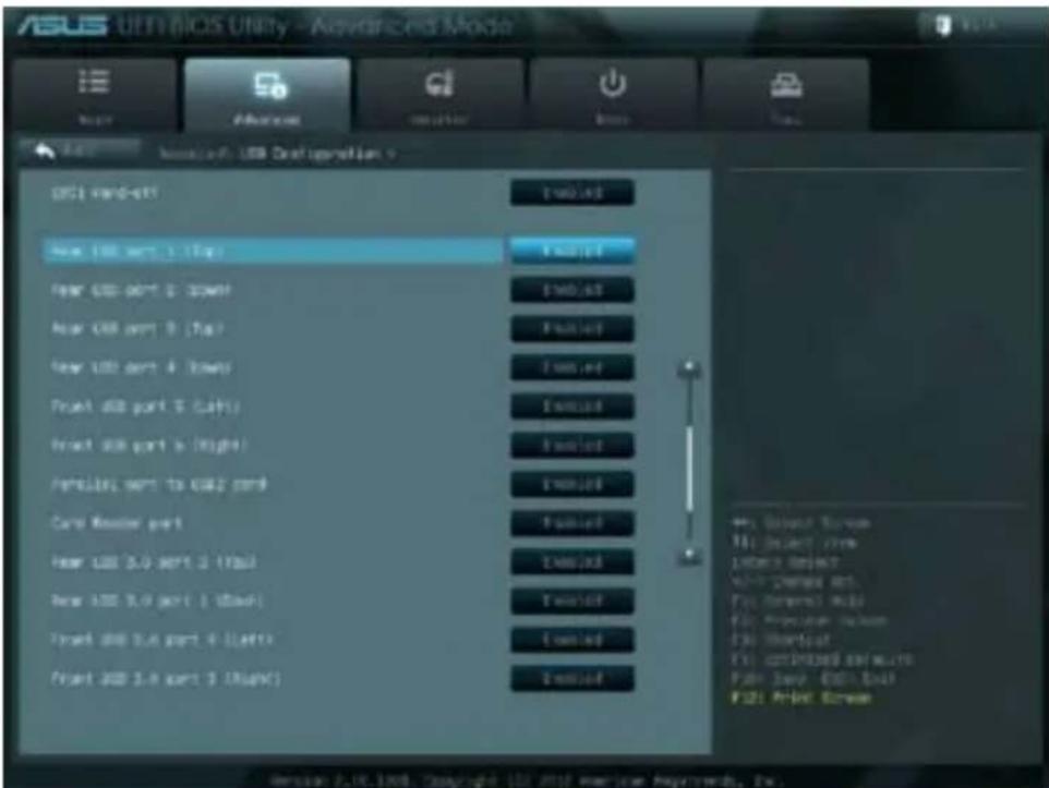 ASUS BM1845 - To disable or enable the USB ports: - 1