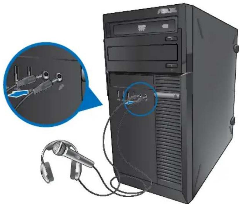 ASUS BP6335 - Anschlieben von Mikrofon und Laufsprechern - 2