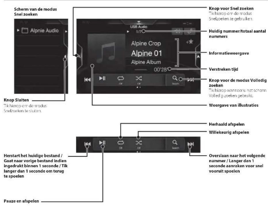 ALPINE X703DA4 - Bediening USB-flashstation (optioneel) - 1