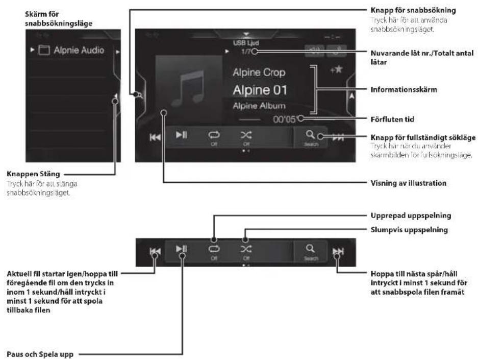 ALPINE X703DA4 - Användning av USB-minne (tillval) - 1