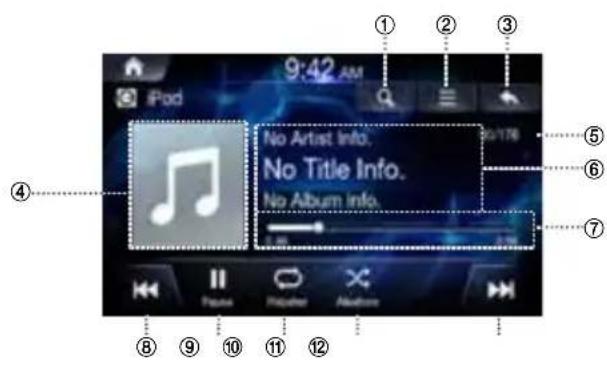 ALPINE INEW611D - Écran principal iPod Music - 1