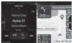 ALPINE INEW720DC - Переключение экрана источников звука на необходимый экран - 3