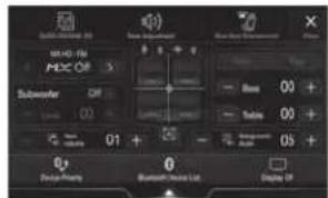 ALPINE INEW720DC - Umschalten zwischen Audioquellenbildschirm und Funktionsbildschirmen - 1