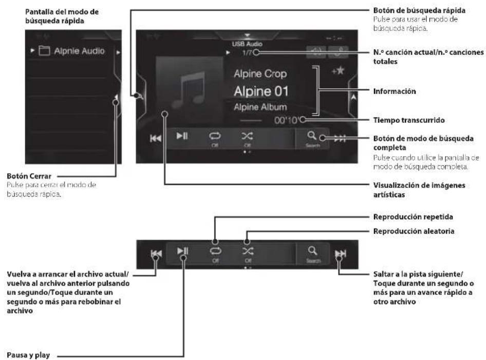 ALPINE INEW720DC - Funcionamiento de unidad flash USB (Opcional) - 1