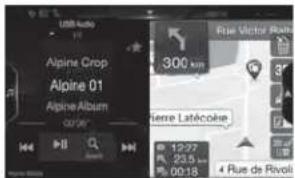 ALPINE INEW720DC - Przełączanie ekranu źródeł audio na dedykowany ekran - 3