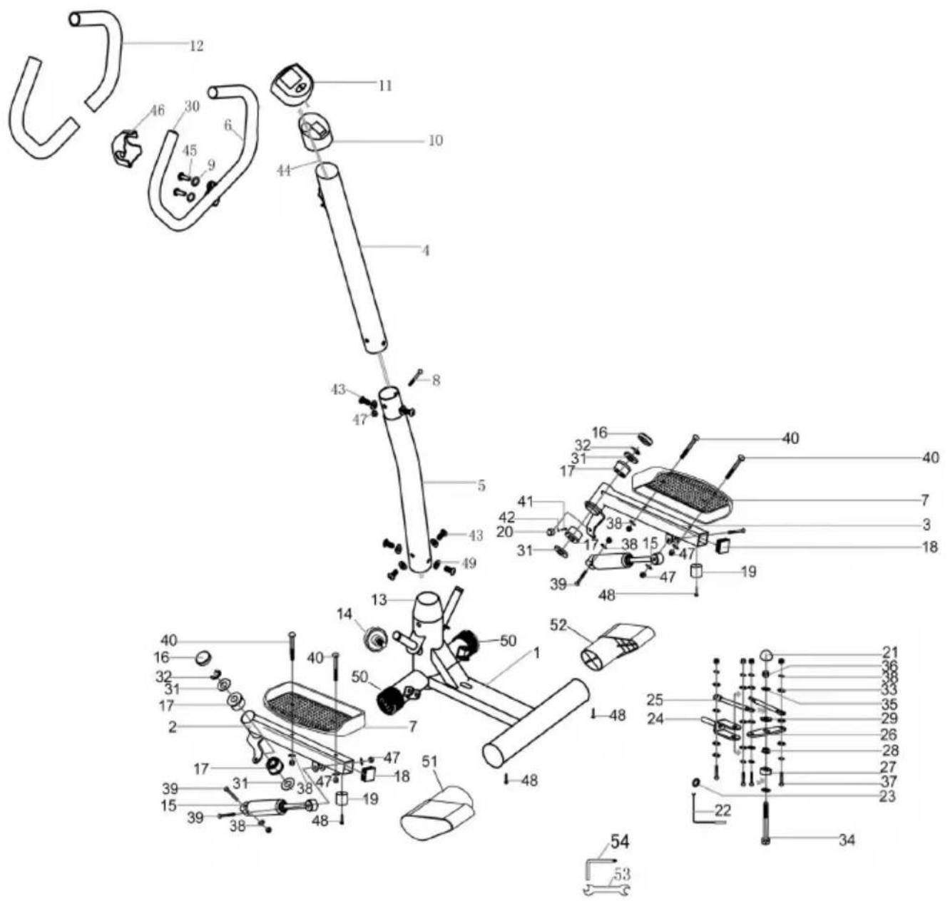 SportPlus SPMSP008B - EXPLOSION VIEW - 1