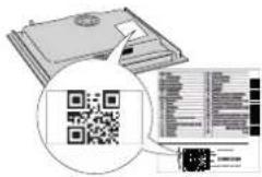 Scanned document page with QR code and accompanying text blocks, likely a form or template for scanning.