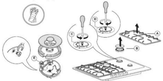 HOTPOINT HAGS 72FBK - SUBSTITUIR OS INJETORES (consulte a tabela de injetores nas Instruções de segurança) - 1