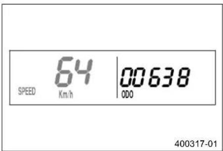 KTM 250 XCW (2014) - Λειτουργία ένδειξης SPEED/ODO (οδόμετρο) - 1