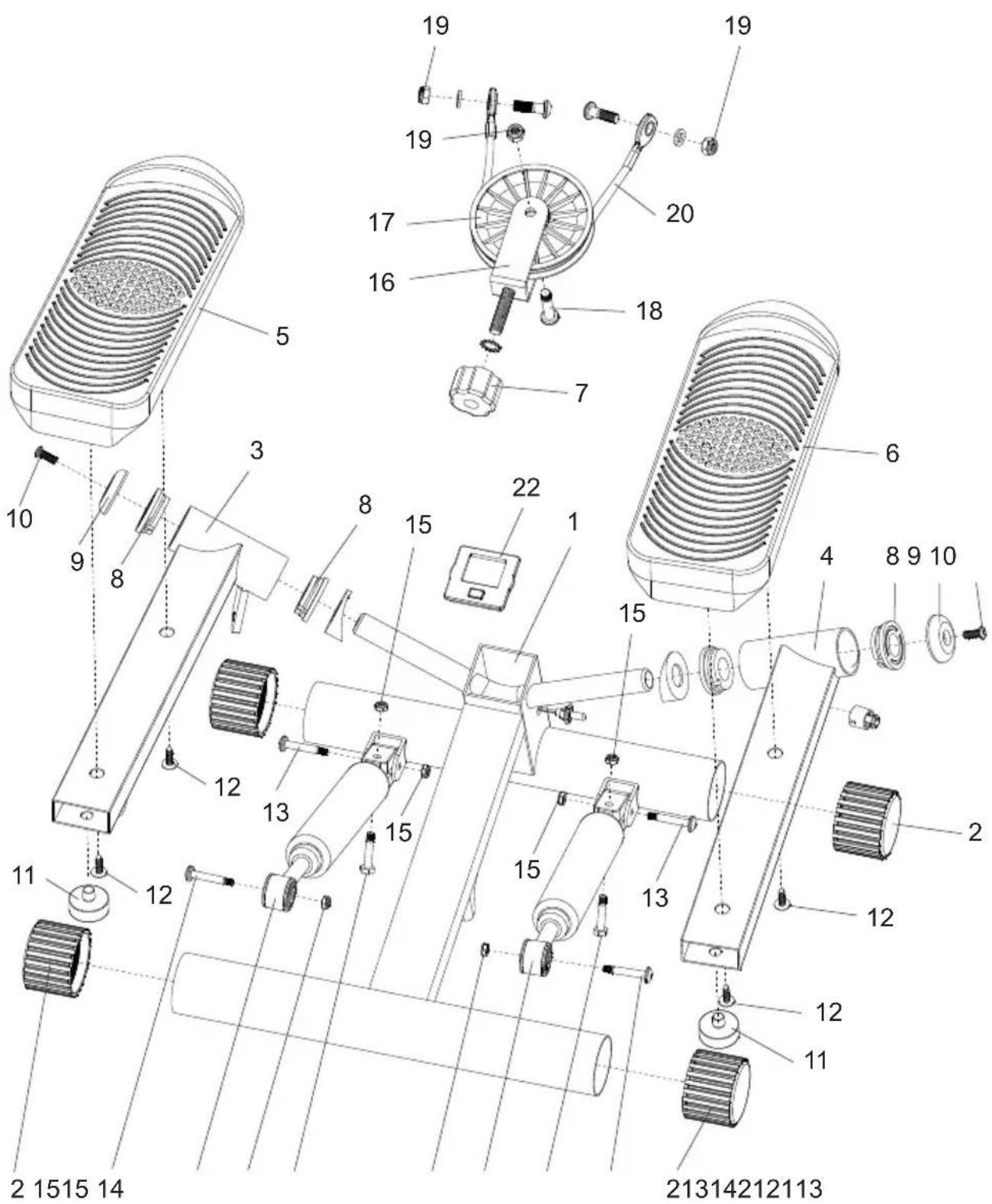 SportPlus SPMSP001 - EXPLODED DIAGRAM - 1