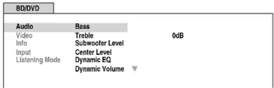 ONKYO HTS9305THX - Press RECEIVER followed by AUDIO or VIDEO. Either of the following screens will be superimposed on the TV screen. - 1
