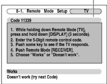ONKYO HTS9305THX - Use / to select brand, and then press ENTER. - 1