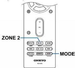 ONKYO TXRZ830 - Changer le mode de la télécommande (ZONE 2) - 3