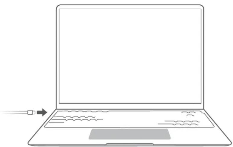 HUAWEI MateBook 14 - Charger l'ordinateur avec un adaptateur secteur - 1