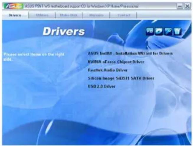 ASUS P5NT WS - Menu Drivers - 1
