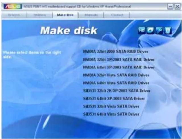 ASUS P5NT WS - Menu Make Disk - 1