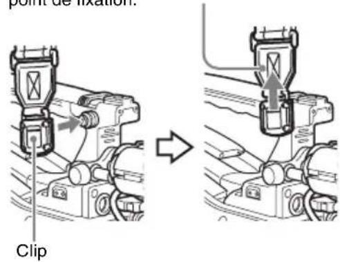 SONY PMW400L - Placez l'un des clips sur un des points de fixation de la bandoulière. - 1