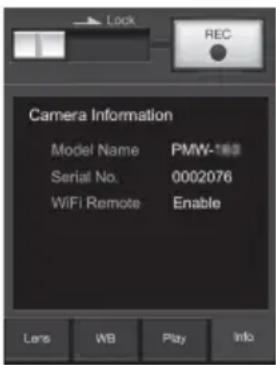 SONY PMW400L - Affichages du tableau de commande à distance Wi-Fi - 4
