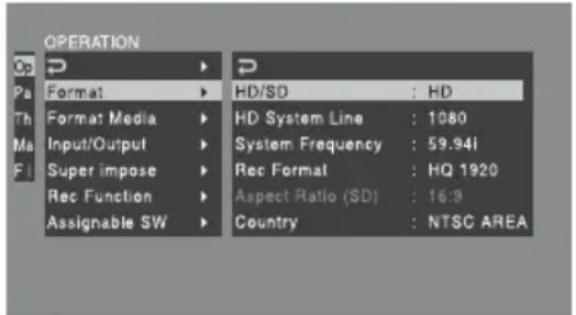 SONY PMW350K - Modification du format video - 1