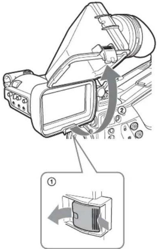 SONY PMW350K - Pour relever le barillet du viseur - 1