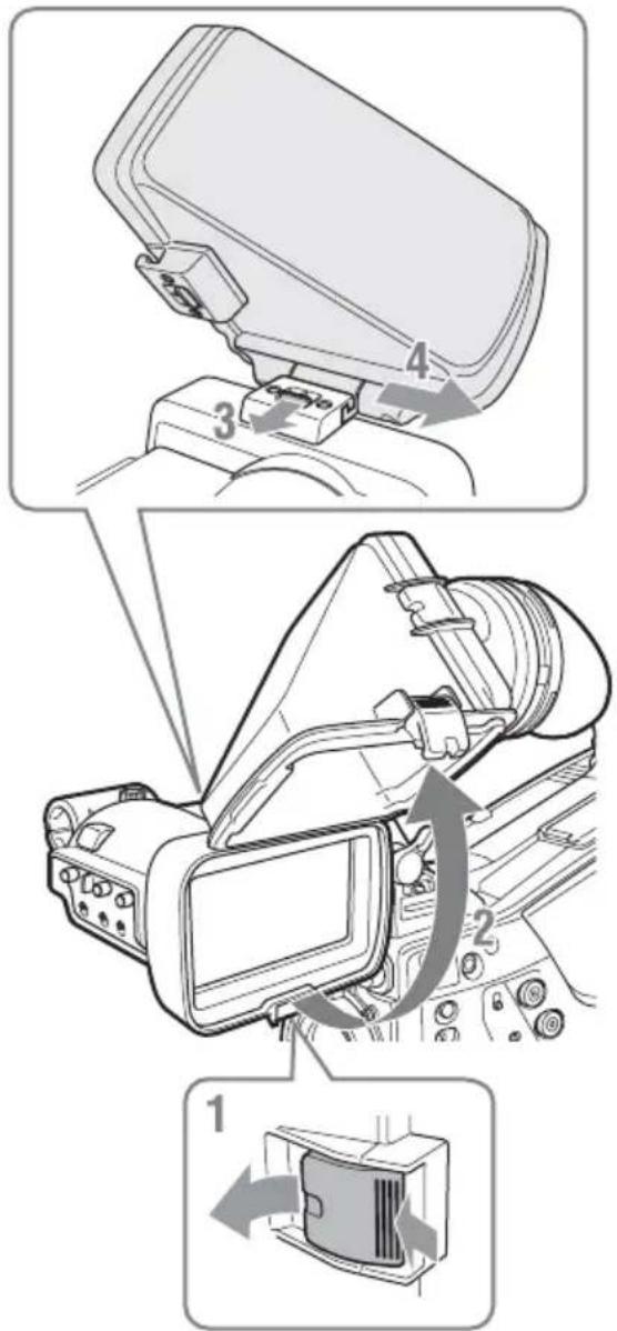 SONY PMW350K - Pour retirer le barillet du viseur - 1