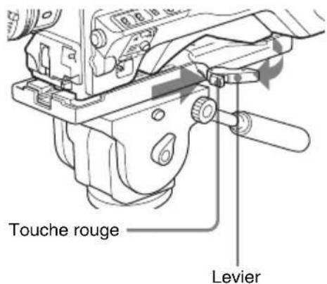 SONY PMW400K - Pour retirer le caméscope de l'adaptateur de trépied - 1