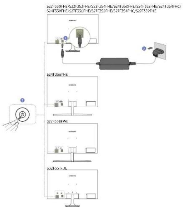 SAMSUNG S27F350FHE - 連接電源 - 1