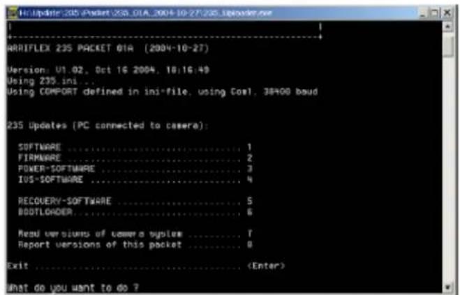 ARRI FLEX 235 - ARRIFLEX 235 SOFTWARE UPDATE PROCEDURE - 1