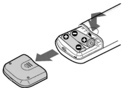 SONY MDSJA555ES - Mise en place des piles dans la télécommande - 1