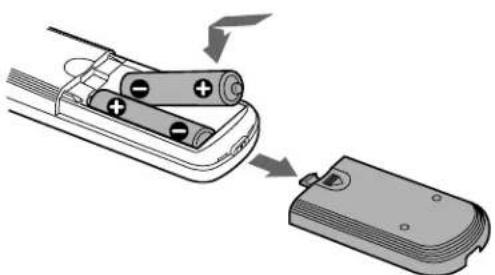 SONY MDSJE530 - Inserting batteries into the remote - 1