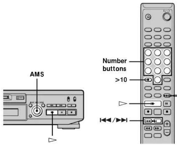 SONY MDSJE530 - Playing a Specific Track - 1
