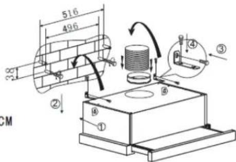 HOOVER HFT600X - INSTALAÇÃO (montagem na parede) - 4