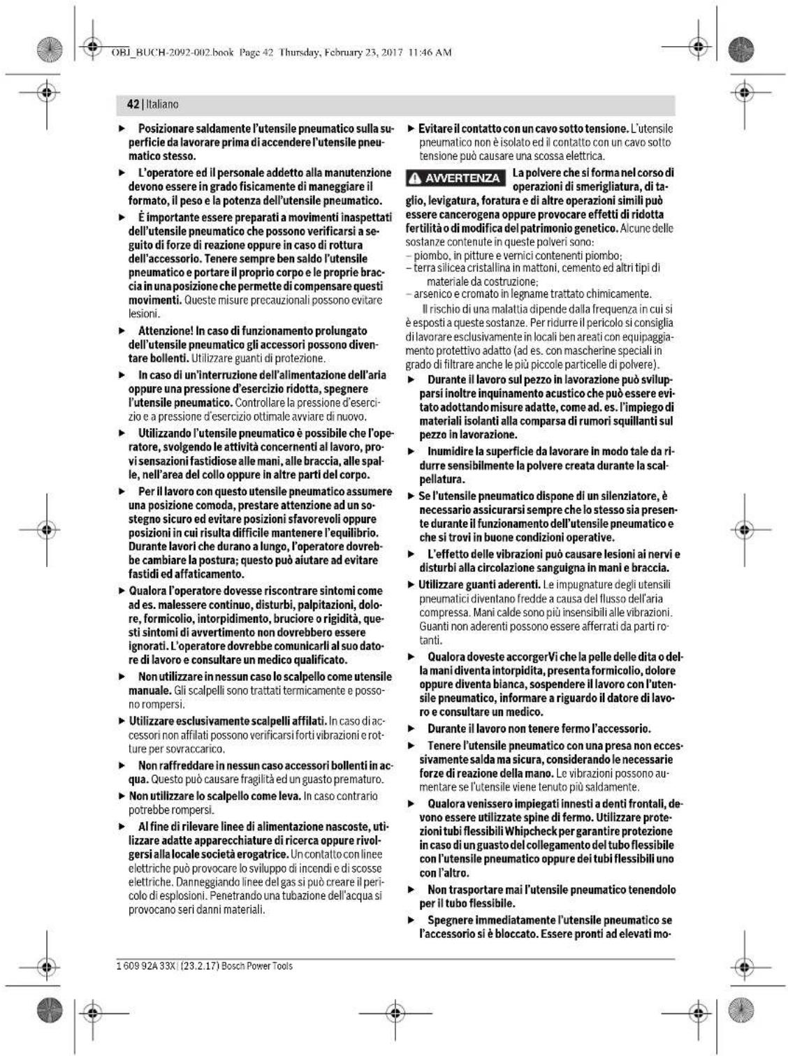 BOSCH DBH 740 R - Indicazioni di sicurezza per martelli perforatori pneumatici - 2