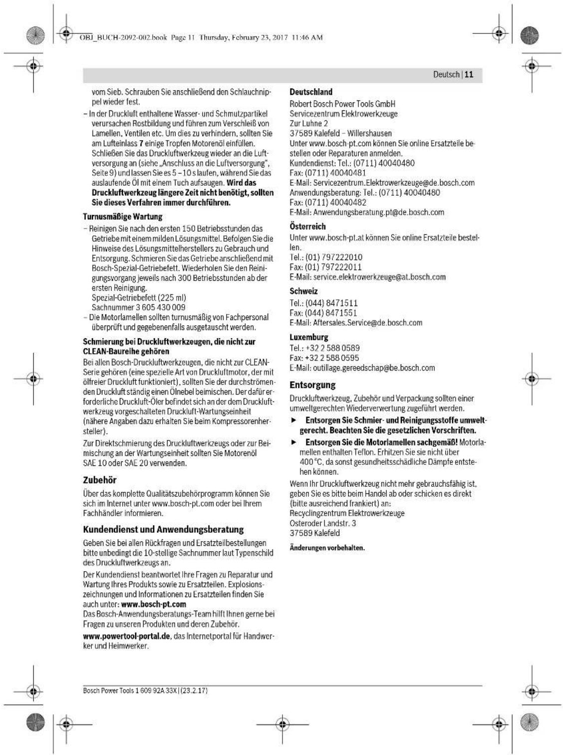 BOSCH DBH 740 R - Regelmäßige Reinigung - 8