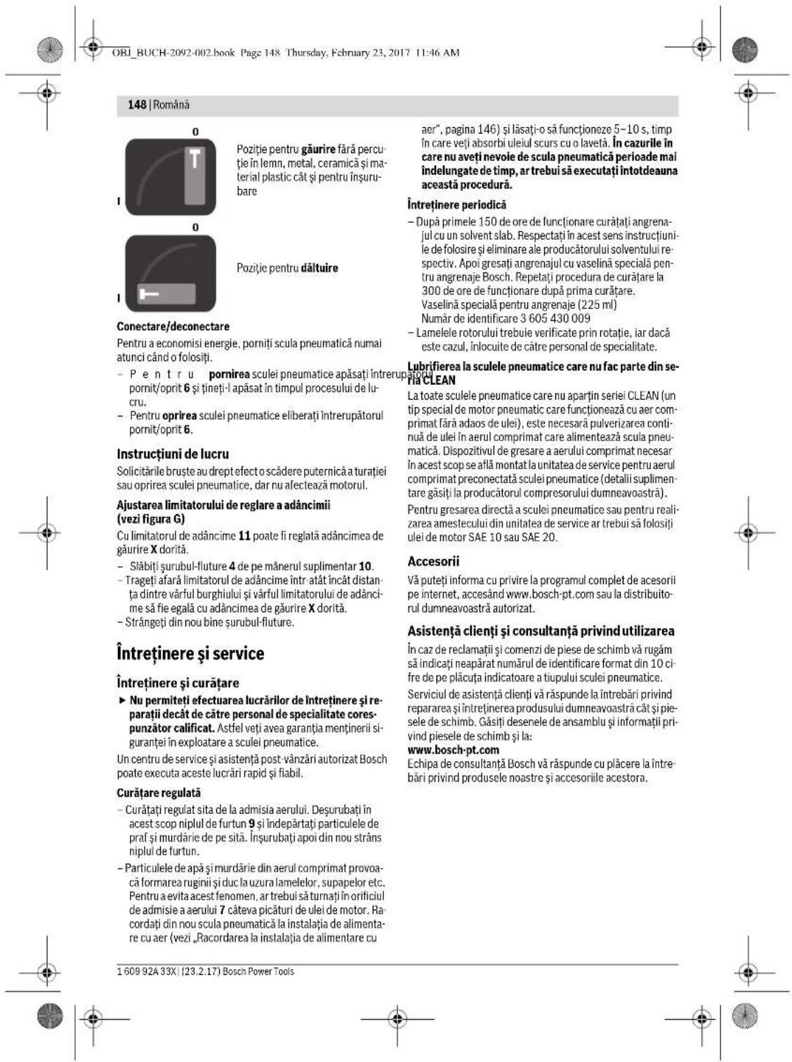 BOSCH DBH 740 R - Reglarea modului de fonctionare - 7