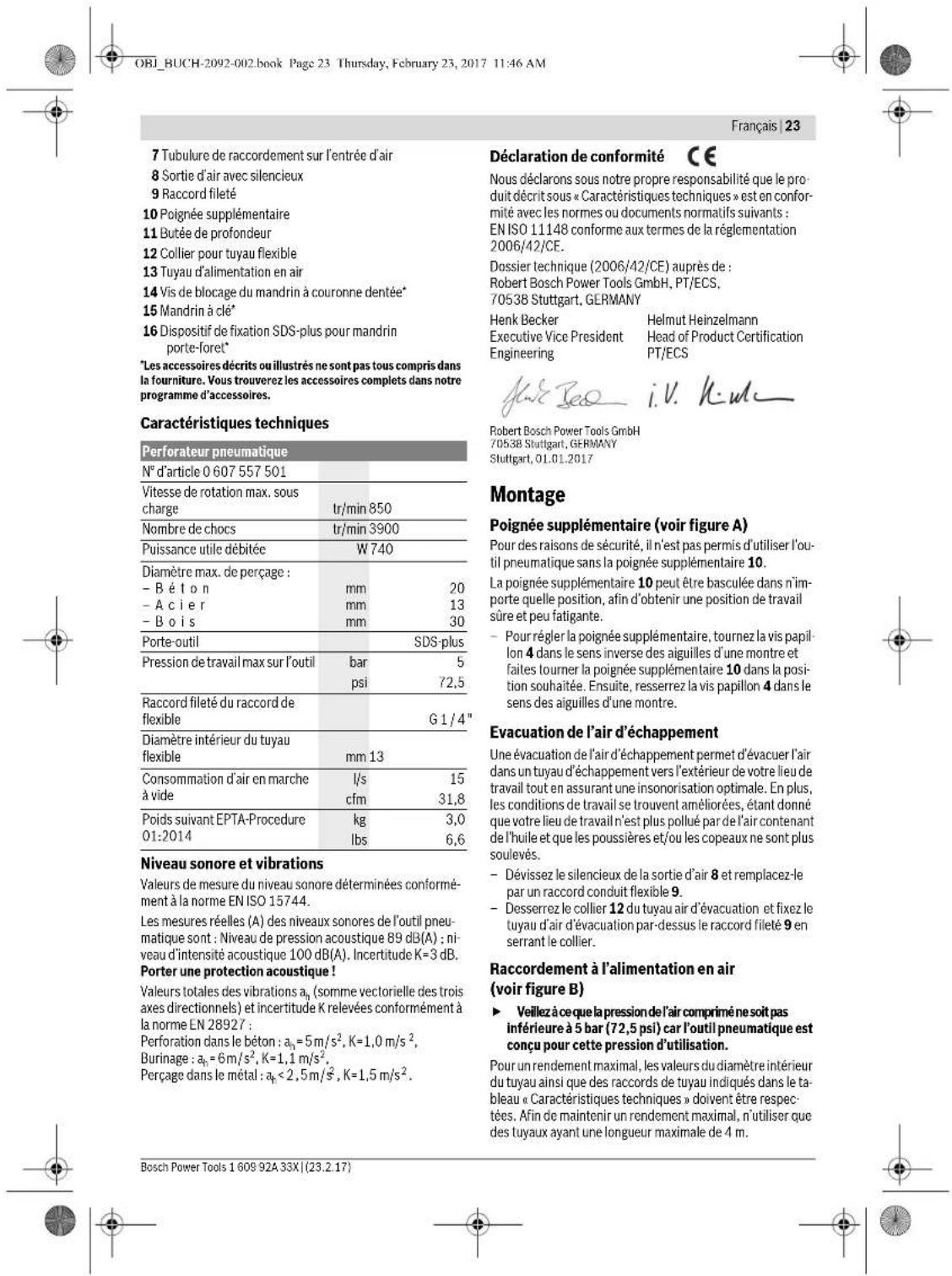 BOSCH DBH 740 R - Eléments de l'appareil - 9