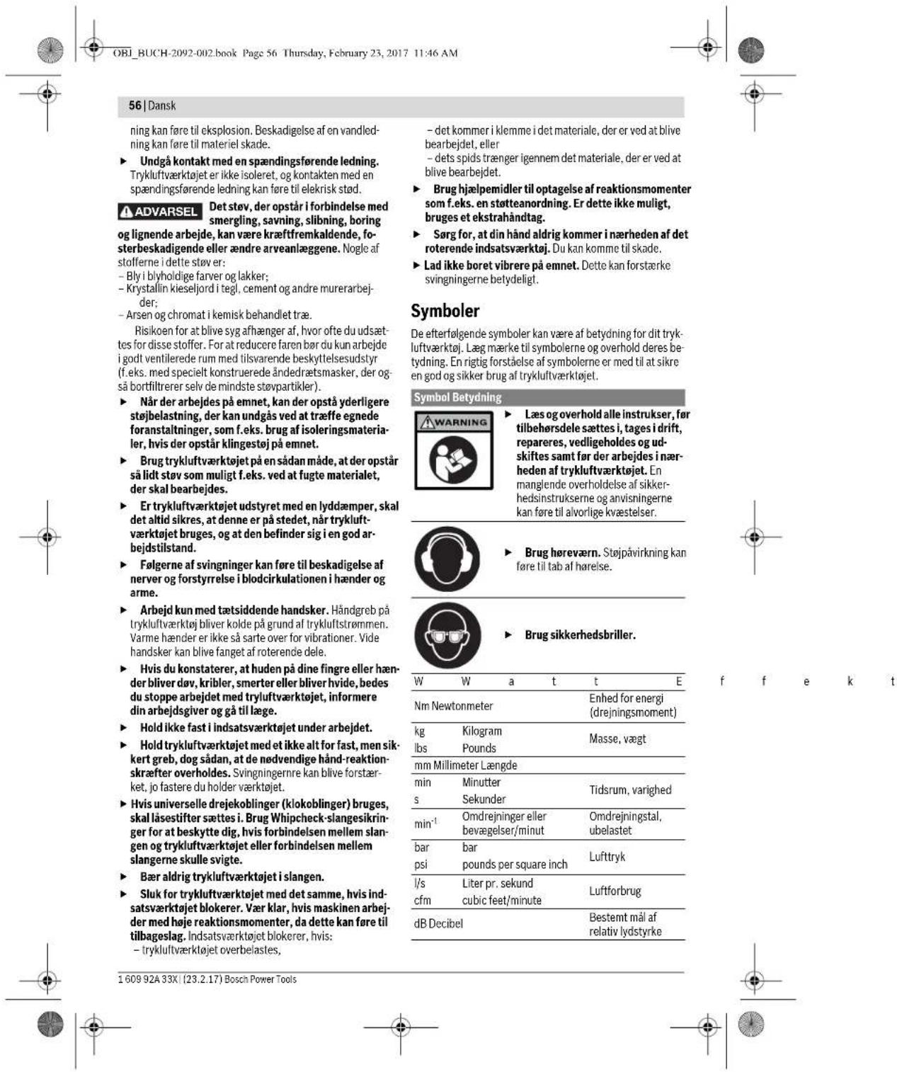 BOSCH DBH 740 R - Sikkerhedshenvisninger til trykluft-borehammer - 5